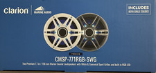 Clarion CMSP-771RGB-SWG Marine 7.7" Speakers 2-Way 200w Gray  White Grilles 2 