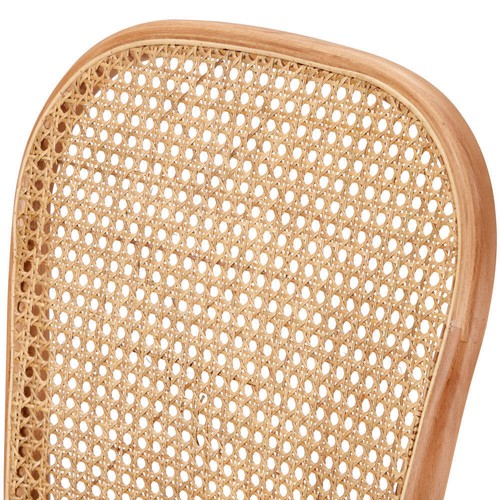 Oikiture Dining Chairs Wooden Chairs Rattan Seat Beige - Picture 8 of 9