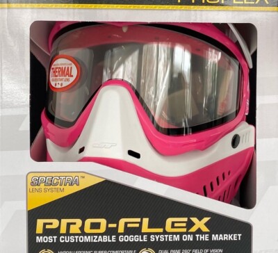 NEW JT Proflex Fuchsia￼ Pink White Paintball Mask Goggle
