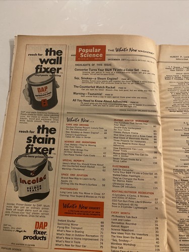 1971 December Popular Science Magazine Real Color TV (CP97) - Picture 2 of 3