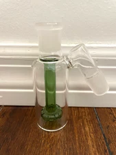 14MM PREMIUM GREEN GLASS WATER PIPE ASH CATCHER SHOWER HEAD PERC 45DEGREE