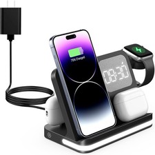 7 in 1 Wireless Charging Station Compatible with Apple Multiple Devices Black