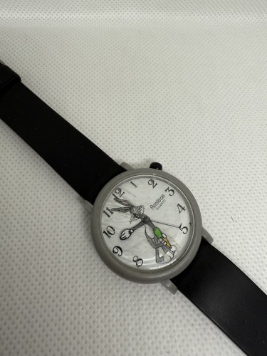 Vintage Armitron Bugs Bunny Uhr Damen/Herren 32mm schwarz grau 1990 braucht neue Batterie - Bild 2 von 9