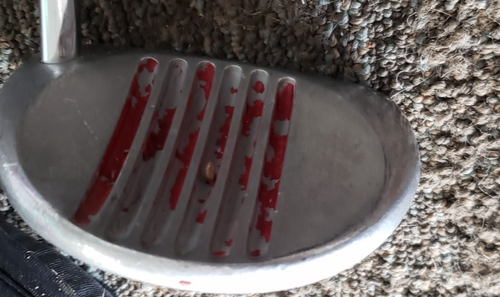 32.75 IN SLOTLINE FS1 HEEL & TOE WEIGHTED MALLET PUTTER V NICE W PC R&D 825 - Picture 4 of 7