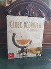 Globe Decanter SET W/2 Globe Glasses / 8 Stainless Ice Cubes /Tongs/Funnel NEW