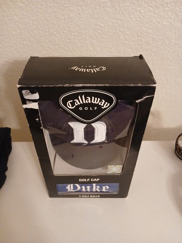 DUKE BLUE DEVILS Univeristy Callaway Golf Hat And 3 Golf Balls Set. OFFICIAL - Picture 4 of 5