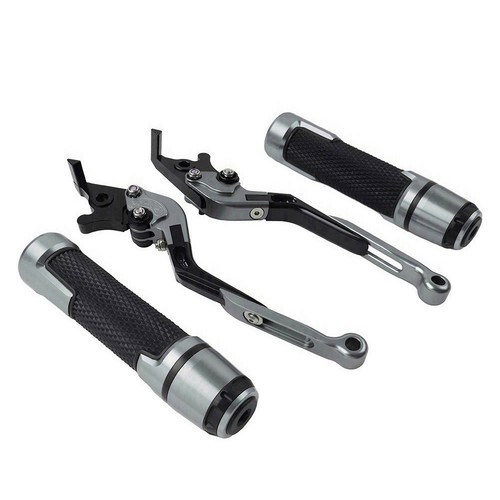 Grey Brake Clutch Lever Handlebar Grip Set For Yamaha YZF R3/R25 MT-03 2015-2023 - Picture 7 of 10