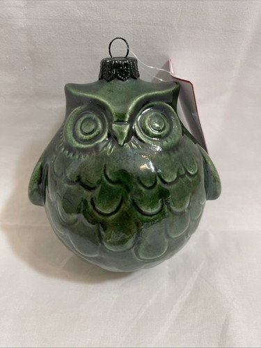 Adorno de búho verde hecho a mano en Italia arte en vidrio árbol de Navidad decoración navideña - Imagen 9 de 10