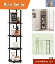 Elegantes 5-stufiges Eckregal in Espresso – stilvolle offene Aufbewahrungslösung