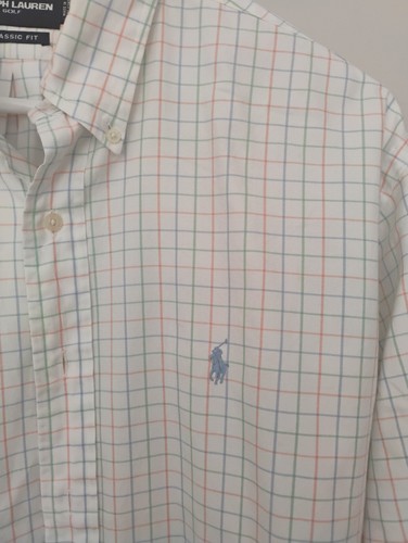 Ralph Lauren Polo Golf Men's Classic Fit White Check Button Down Shirt Large - Bild 2 von 4