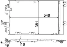 Mahle AC 378 000S condenser, air conditioning for Opel, Vauxhall
