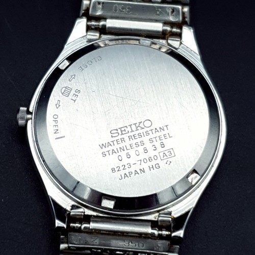 Seiko SQ Mens Watch 8223 7080 Day Date Quartz Working VG Condition Vintage - Picture 16 of 23