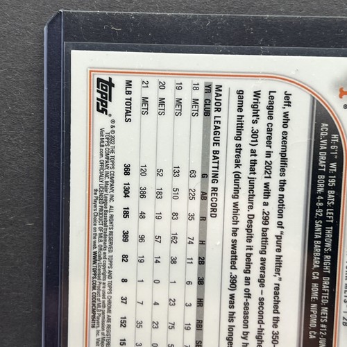 2022 Topps Chrome Sapphire Jeff McNeil #357 New York Mets - Foto 4 di 10