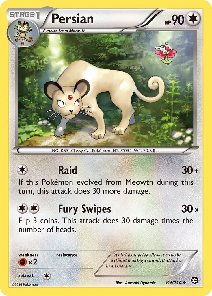 LP Persian [XY - Steam Siege 89/114] Reverse Holofoil Uncommon Pokemon TCG
