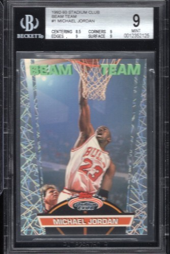 1992 Topps Stadium Club Beam Team #1 Michael Jordan BGS 9 Mint - Bild 1 von 2