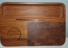 Vintage Kalmar Teak Wood Serving Board Tray Cheese Charcuterie Snack MCM