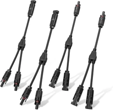 ECO-WORTHY 2 Pair Solar Connectors 30A Y Branch Parallel PV Adapter Cable Wire