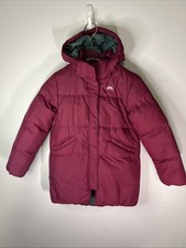 Trespass Kids 5/6 Outdoor Puffer Zip Up Jacket with Hood 110-116cm Dark Pink