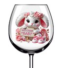 12x Welcome Rose Baby Bunny Rabbit Vinyl Sticker Decal Tumbler Wine Glass Bottle
