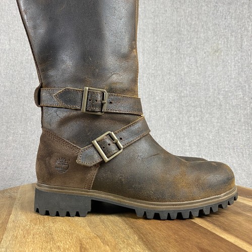 Timberland Wheelwright Waterproof Boots Womens 7 38 Brown Nubuck Leather Tall - Picture 2 of 13