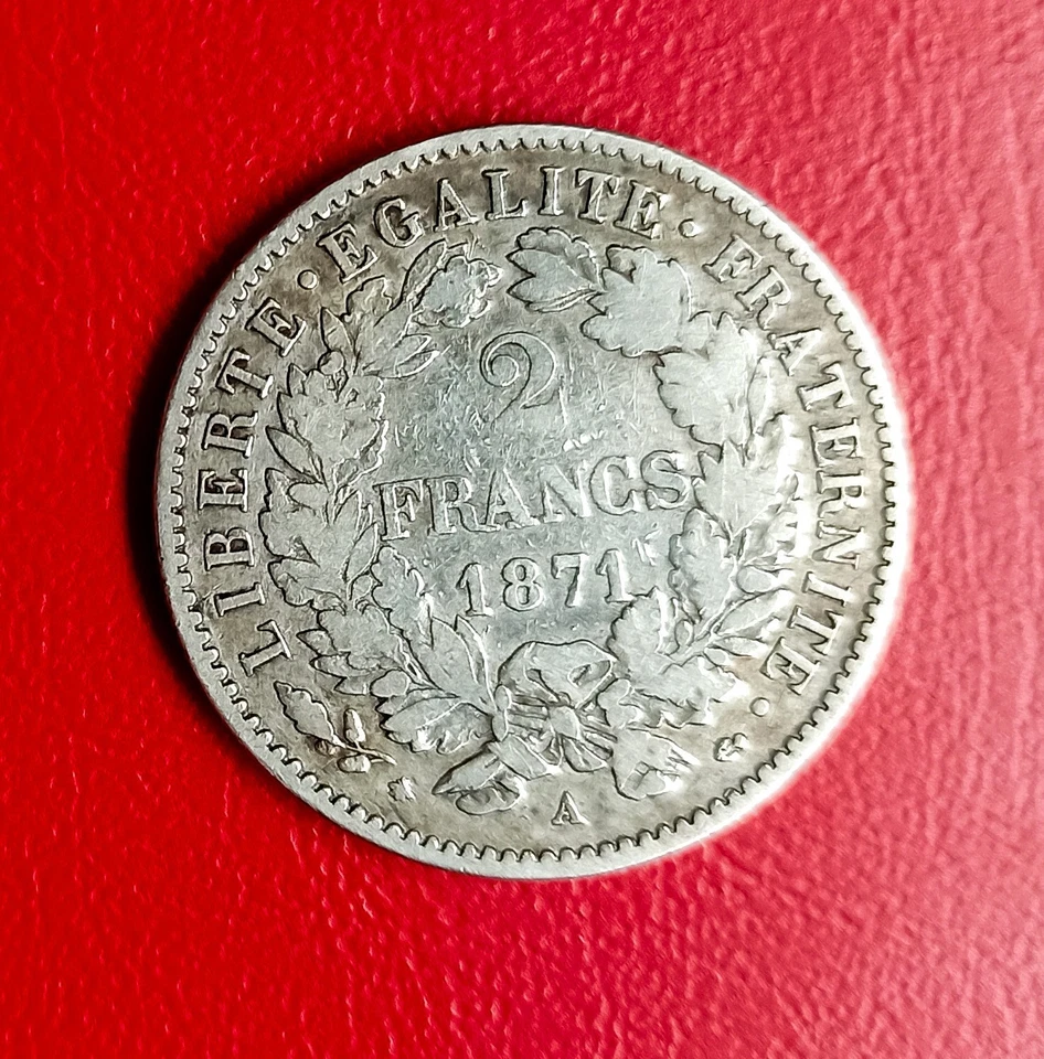 MONNAIE FRANÇAISE - 2 FRANCS 1871 A - PARIS - ARGENT 835‰ CÉRÈS - Photo 2/2