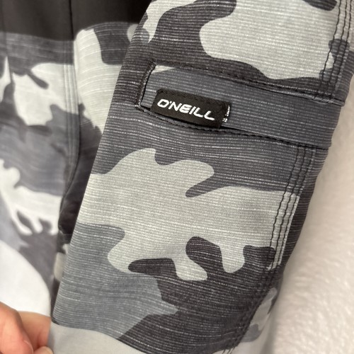 O'NEILL HYPERFREAK Board Shorts Swim AT KNEE Black Gray BOYS Size 26" Waist - Picture 5 of 7