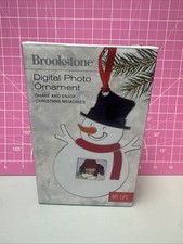 Brookstone Christmas Digital Snowman Holiday Photo Display Holder Tree Ornament