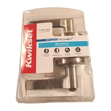 Kwikset 300HSL RDT 15 Hollis Round Rose Satin Nickel Privacy Bed/Bath Door Lever