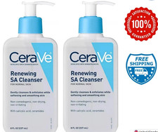 2x CeraVe Renewing SA Cleanser 237ml –Salicylic Acid Blackhead Remover Face Wash
