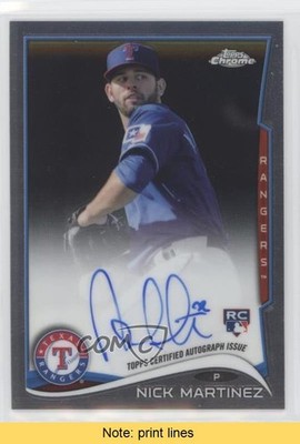 2014 Topps Chrome Rookie Nick Martinez #NM Auto RC READ e6p