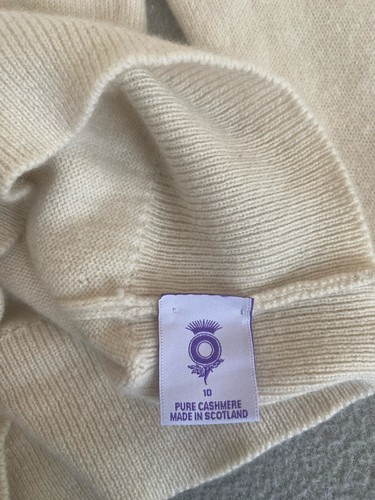 BRORA JUMPER SZ 10 WOMENS CREAM 100% CASHMERE SCOTLAND SOFT SEE DETAIL FIRST - Picture 9 of 9