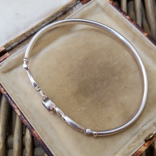 Vintage 925 Sterling Silber Armband, Mackintosh Armreif, natürlicher Amethyst Armreif - Bild 6 von 7