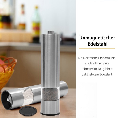Elektrische Pfeffer und Salzmühle Set Salz & Pfeffermühle Elektrische mit Led ^ - Bild 5 von 12