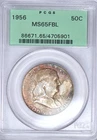 1956 Franklin Half Dollar PCGS OGH MS 65 FBL See Video Toning Coin Old Holder