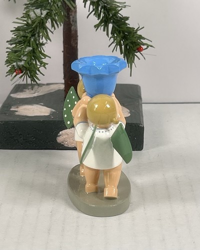 1870/25 2 Engel mit blauem Lichtnapf Wendt und Kühn Erzgebirge - Picture 2 of 5