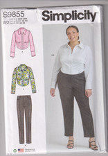 9855 SIMPLICITY - Corset TOP  Slim PANTS - Sz 30/32/34/36/38W