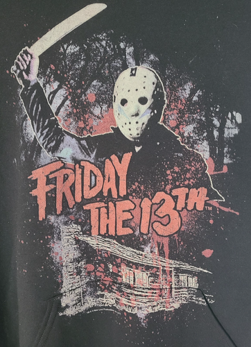 Friday The 13th Jason Officially Licensed Black 2XL Men's Hoodie Horror/Slasher - Picture 2 of 4