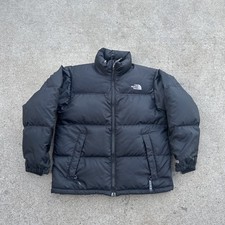 The North Face Boys Girls sz M 600 Goose Down Nuptse Puffer Quilted Jacket Black