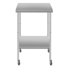 24'' 24'' Stainless Steel Commercial Kitchen Work Food Prep Table with wheels