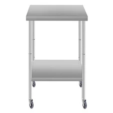 24''*24'' Stainless Steel Commercial Kitchen Work Food Prep Table with wheels