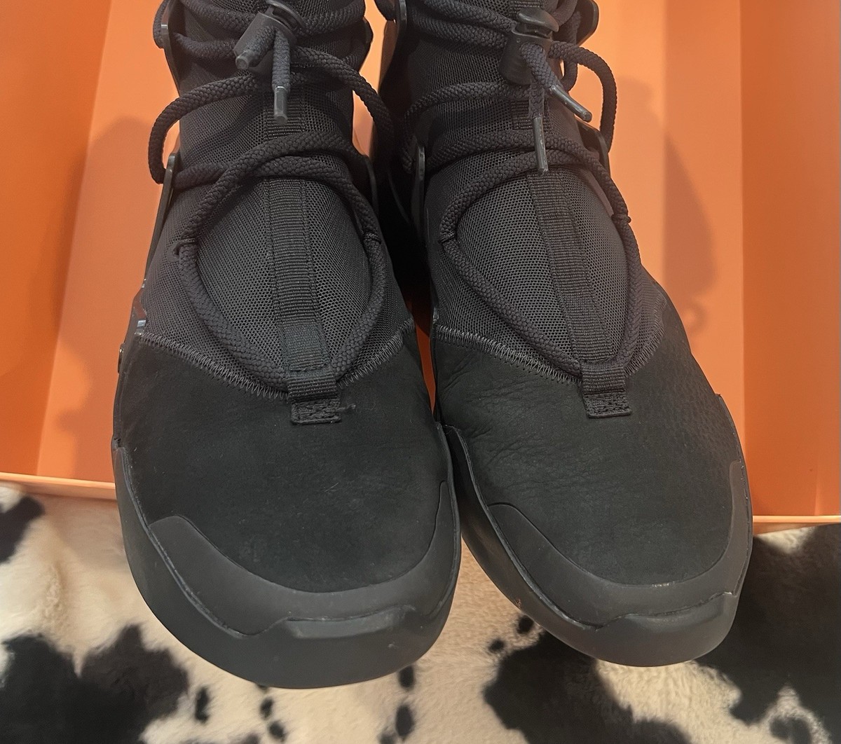 Nike Air Fear of God 1 Triple Black 2020 Size 12 OG Bone Orange w