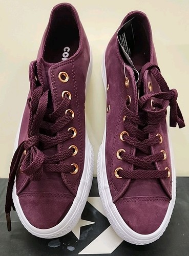 Converse CTAS Clean Lift OX Dark Sangria/White Women's Size 7 NWT - Picture 8 of 14