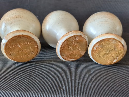 3 X VINTAGE * ST NECTANS POTTERY * TINTAGEL CREME/BRAUN KELCHE MADE IN CORNWALL - Bild 6 von 6