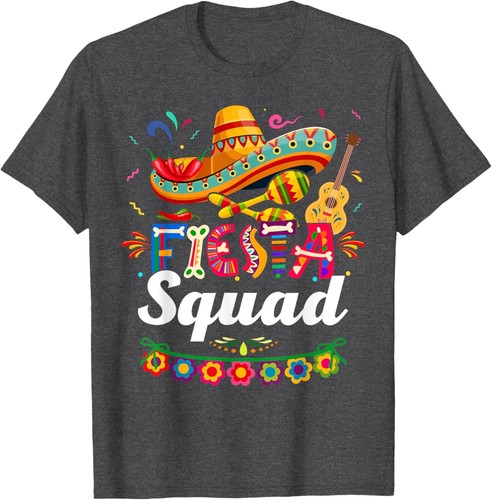 Fiesta Squad Cinco De Mayo Tee Mexican Party Cinco De Mayo T-Shirt Hoodie - Picture 10 of 17