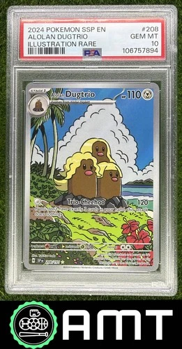 Alolan Dugtrio PSA 10 2024 Pokemon Surging Sparks #208/191 7894