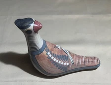 Tonala Inspired Pottery Ceramic Bird Figurine Folk Art