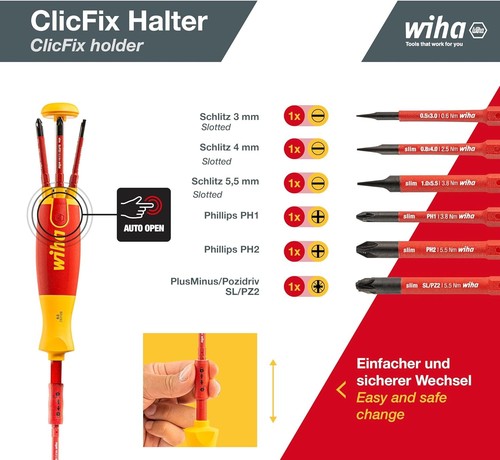 Wiha 38613 LiftUp Bit Holding Screwdriver with Bit Magazine 7-Pieces FAST SHIPPi - Picture 6 of 8