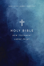 NKJV Large Print Outreach New Testament Bible, Cross Softcover, Comfort Print