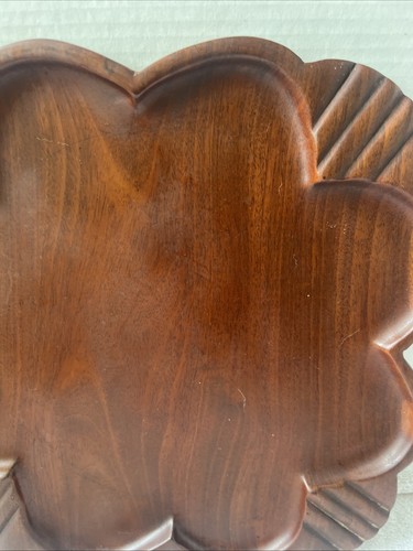 Vintage Monkey Pod Holz Kleeblatt Design Tablett Handarbeit gestempelt MCM Hawaii - Bild 6 von 11