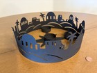 Vtg BETHLEHEM 10" Round Christmas Advent Metal Silhouette Tealight Candle Holder